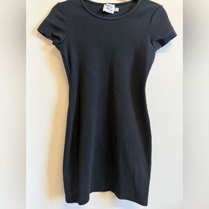 Princess Polly Black Ribbed Mini Bodycon Dress Minimalist Model off Duty Size 6